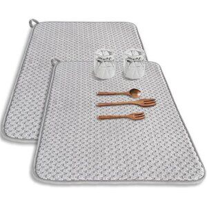 Large microfiber dish drying mat absorbent kitchen counter sink drainer pad